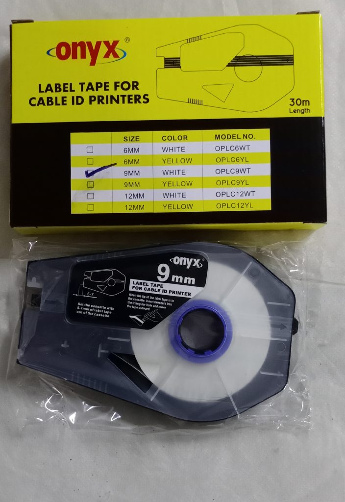 Onyx Label Tape White 9mm for Mk1500, Mk2500 & Mk2600 onyxindia
